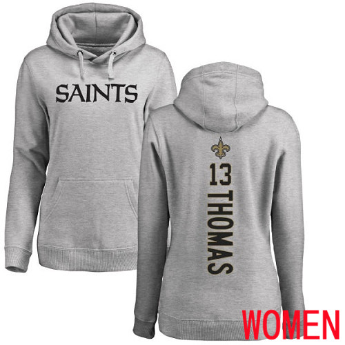 New Orleans Saints Ash Women Michael Thomas Backer NFL Football #13 Pullover Hoodie Sweatshirts->new orleans saints->NFL Jersey